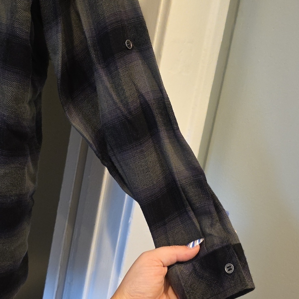Green/black Plaid Long Sleeve Button Down XL - Picture 3 of 7